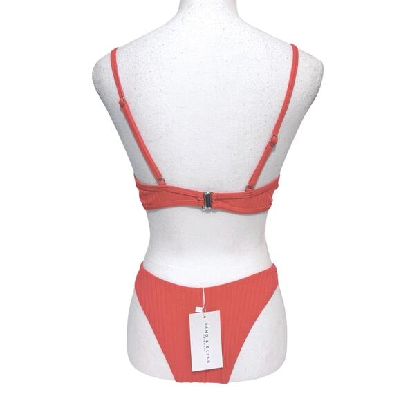 Sand & Bliss Swimwear Bikini Top & Bottom Size Medium Vermillion Orange - Picture 4 of 12